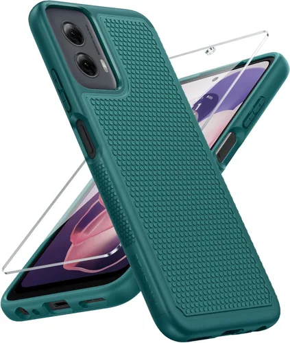 Vista 194 de FNTCASE Funda para Motorola Moto G-Power-5G-2024: funda protectora de doble capa resistente para teléfono celular a prueba de golpes con parte
