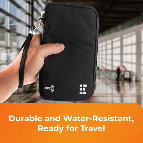 Vista 8 de Zero Grid Passport Wallet - Travel Document Holder wRFID Blocking