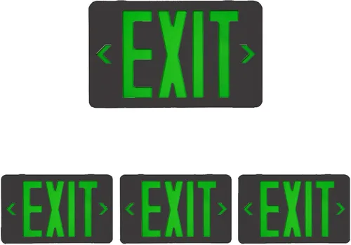 Vista 12 de CM MZY Señal de salida negra, señal de emergencia verde de doble cara, luz de salida de emergencia con batería de respaldo, certificado UL