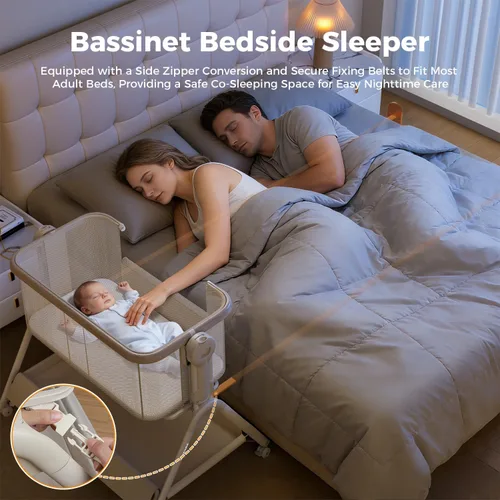 Vista 2 de Moisés de bebé 3 en 1 con mecedora manual suave