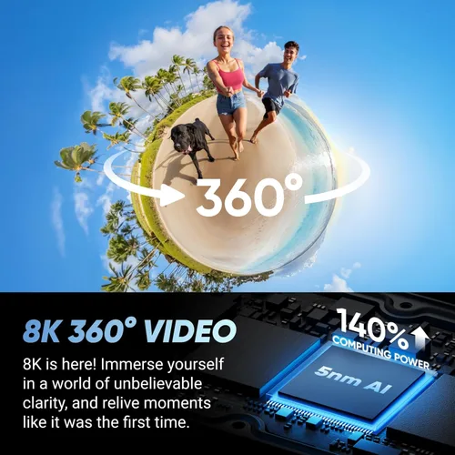 Vista 2 de Insta360 X4 Paquete de Resistencia - Cámara de acción impermeable 360 de 8K, video de gran angular de 4K, palo invisible para selfies, protectores