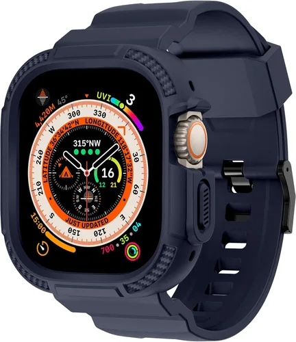 Vista 14 de OROBAY Correa resistente compatible con Apple Watch Band de 1.614 pulgadas, 1.575 pulgadas, 1.496 pulgadas con funda, correa a prueba de golpes