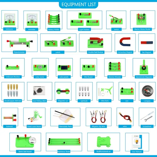 Vista 4 de Sntieecr Kit de magnetismo científico para niños, kit de circuito eléctrico para niños, kit de placa de circuito de descubrimiento de experimentos