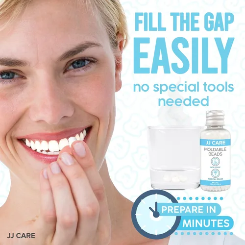 Vista 5 de JJ CARE Kit de reemplazo temporal de dientes con herramientas dentales, relleno de dientes termoplásticos moldeables para huecos, dientes faltantes