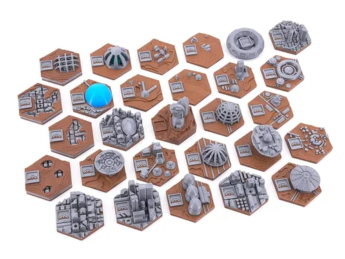 Vista 3 de Terraforming Mars Tiles Pack - 97 Tiles 3D Upgrade with Special Tiles
