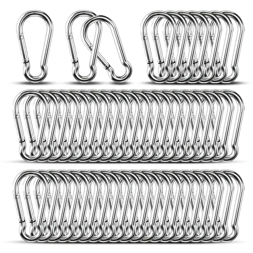 Vista 16 de Ganchos Mosquetón Pequeños, 10 piezas de 1.57 pulgadas Mosquetones Resistentes, Gancho de Resorte de Acero Inoxidable 304 Apto para Camping