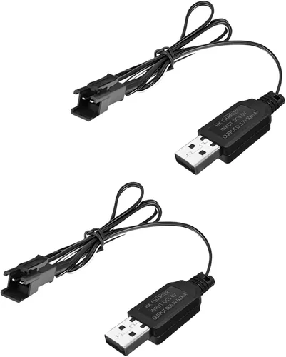 Fytoo 2PCS 3.7V 500mAh USB Charging Cable with SM-2P Plug Connector for RC Vehicles