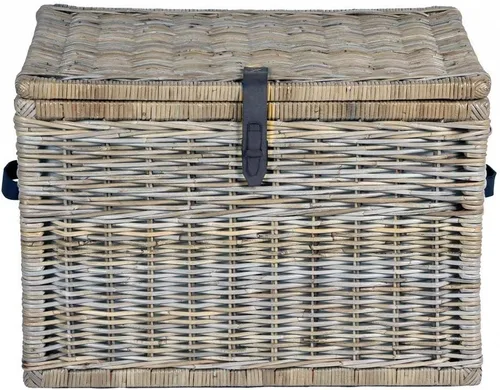 Vista 3 de The Basket Lady, baúl profundo de mimbre para almacenamiento