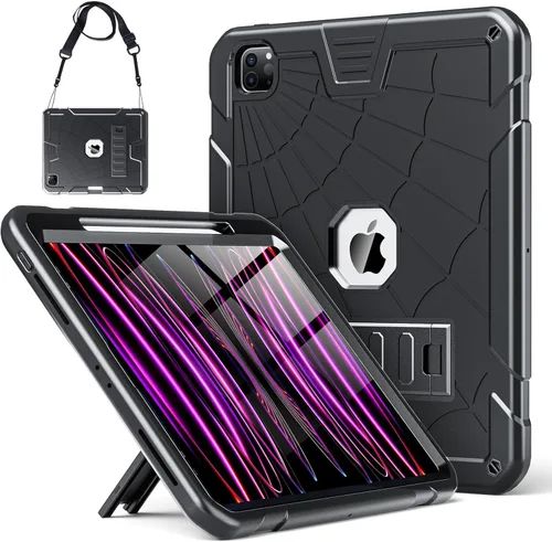 Vista 10 de TSQQST Funda para iPad Pro de 11 pulgadas Funda M4 5ª generación 2024, iPad Pro 11 Funda con soporte para lápiz + soporte, funda protectora