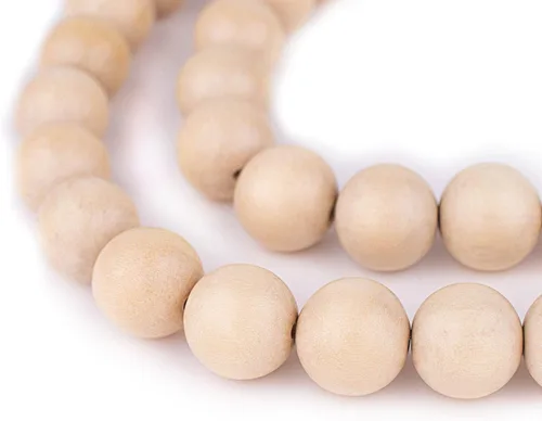 Vista 17 de TheBeadChest: cuentas de madera redondas naturales de 0.315 pulgadas, cuentas de madera sueltas espaciadoras para fabricar joyas, 4 tamaños