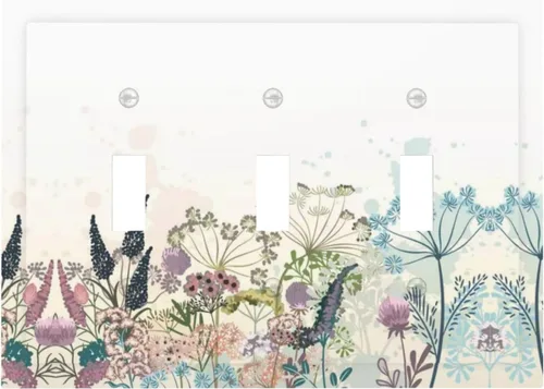 Vista 108 de Placa decorativa para interruptor de luz, diseño bohemio, abstracción, montaña y sol, 2 bandas, 1 palanca, 1 placa de pared dúplex, cubiertas