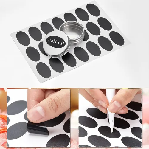 Vista 4 de Paquete de 200 latas de metal de aluminio con tapas, latas redondas con tapa de rosca para bálsamo labial cosmético, velas de bricolaje con 5