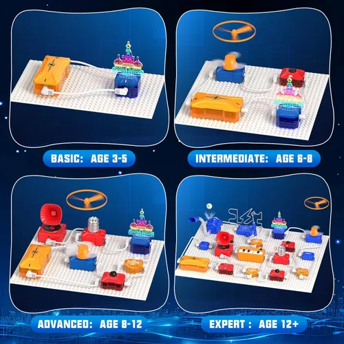 Vista 5 de Kits de ciencia para niños, kit de exploración electrónica con más de 671 proyectos de circuito, experimentos físicos, placa de circuito, juguete