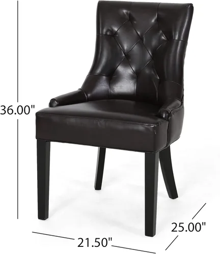 Vista 6 de Sillas de comedor tapizadas modernas con patas de madera, juegos de mesa y sillas, silla de escritorio para cocina, sala de estar, oficina, Marrón