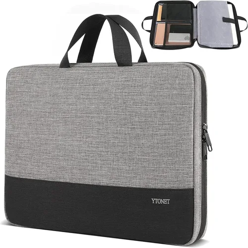 Vista 25 de Ytonet - Estuche para computadora portátil, funda para computadora portátil TSA de 15.6 pulgadas, resistente al agua, duradera, para computadora Gris