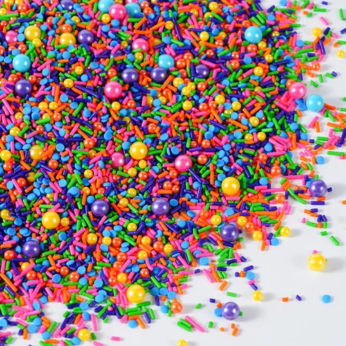 Vista 18 de Gránulos comestibles de Nonpareils azules y blancos de 2mm, mini perlas para decorar pasteles, caramelos de azúcar, galletas, magdalenas