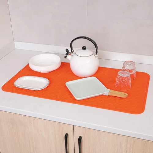 Vista 325 de MicoYang Alfombrilla de Silicona para Secar Platos de Múltiples Usos, Fácil de Limpiar, Ecológica, Alfombrilla de Silicona Resistente al Calor