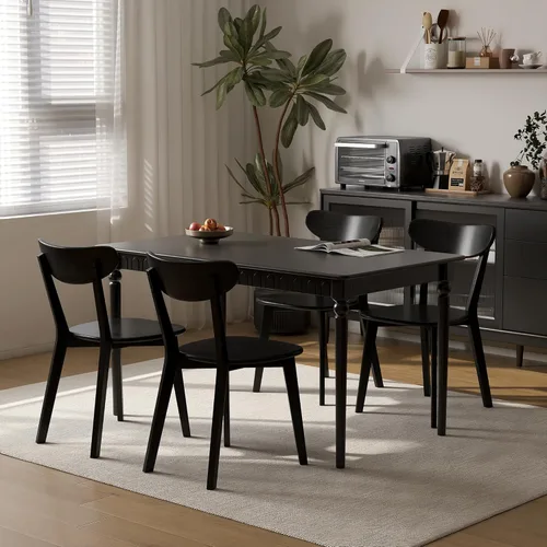 Vista 7 de Sillas de comedor de roble, sillas de cocina, silla moderna de madera maciza 100% con respaldo curvo, silla de comedor para cocina, sala de estar