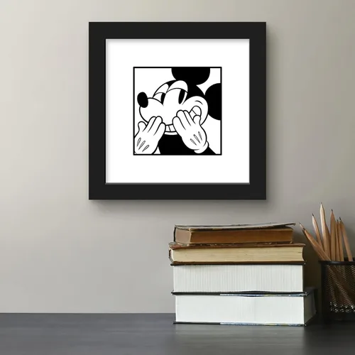 Vista 5 de Trends International Gallery Pops Disney Mickey Mouse - Póster artístico de pared de Mickey Expressions, 12 x 12 pulgadas, versión enmarcada en negro