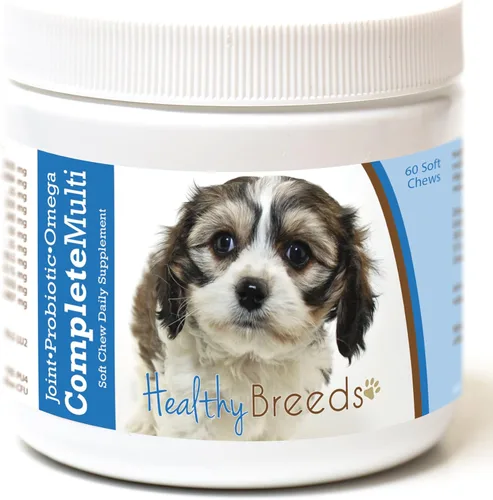 Vista 391 de Healthy Breeds Cavalier King Charles Spaniel - Multivitamínico todo en uno, completo con probióticos, glucosamina, condroitina y omegas, 60