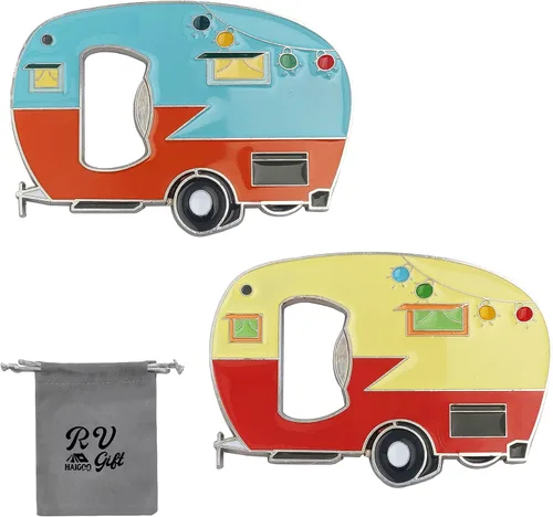 Vista 8 de Abrebotellas Magnético con Adhesivo Magnético para Nevera, Abrebotellas para Autocaravana RV Camper, Abrebotellas de Cerveza de Caravana, Idea