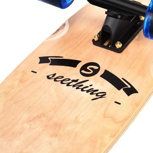 Vista 3 de Patineta de 42 pulgadas de largo completo Cruiser Pintail, el original Artisan Maple Skateboard Cruiser Pintail para crucero, tallado, estilo libre