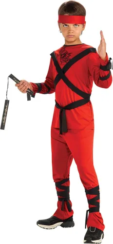 Rubies Disfraz infantil de ninja rojo, S, Un solo color