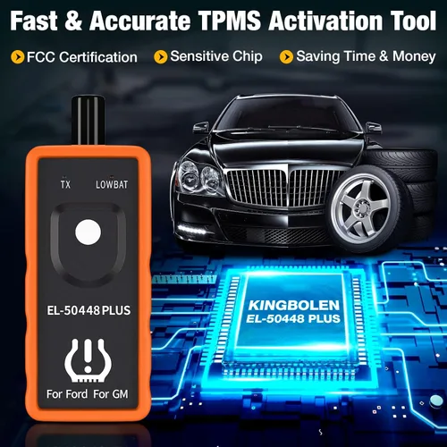 Vista 8 de KINGBOLEN EL-50448 Plus herramienta de recuperación TPMS para Ford para GM, sensor de presión de neumáticos automotriz 315/433 MHz, herramienta