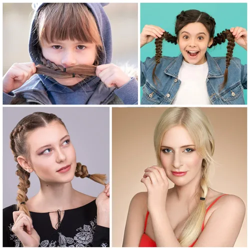 Vista 5 de KANPRINCESS 1000 bandas de goma para el cabello (negro)