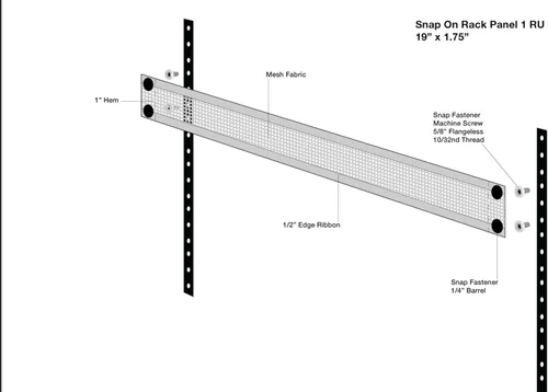 Vista 4 de Panel de rejilla de ventilación de 1U a presión en blanco, espaciador de panel de montaje en rack para servidores de 19 pulgadas, gabinete de rack