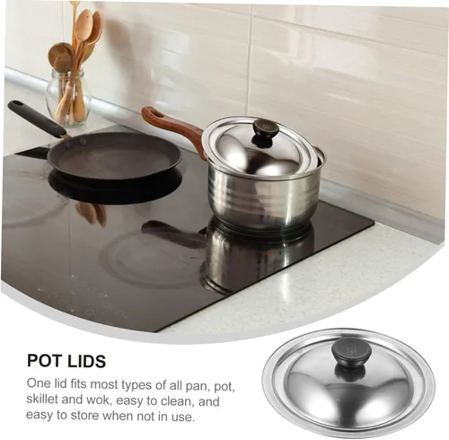 Vista 2 de Tapa de repuesto multiusos para ollas y sartenes compatible con varios utensilios de cocina para cocinar y almacenar alimentos