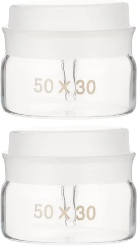 iplusmile Botella de pesaje de laboratorio con tapa, paquete de 2 frascos de pesaje de vidrio transparente para muestras químicas y biológicas,