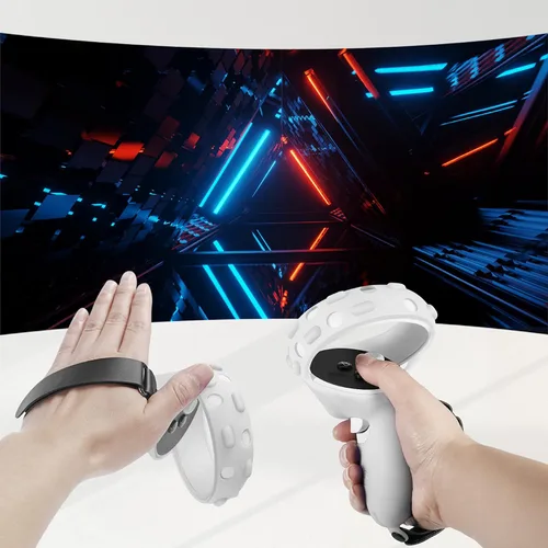 Vista 8 de TNP Controller Grips for Oculus Quest 2 Meta Quest 2 Knuckle Strap White VR Touch Controller Hand Grip Cover Protector Sleeve with Anti-Throw