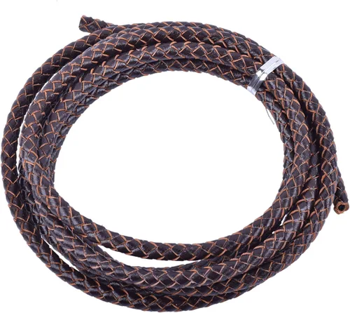 Vista 33 de KONMAY - Cordón de cuero trenzado genuino de 5 yardas, 3.0mm, marrón antiguo, redondo, para cuerda de bolo