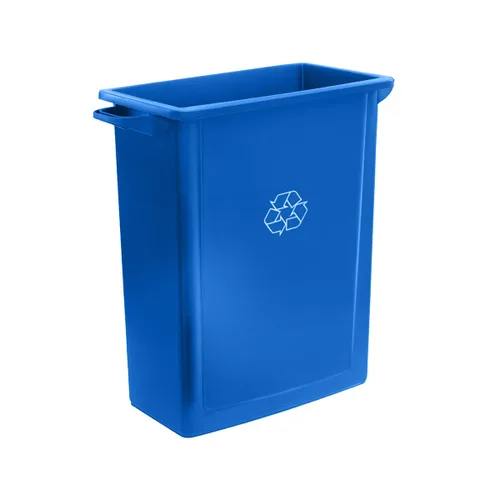 Vista 6 de Cubo de basura rectangular de plástico negro de 16 galones, perfecto para cocina, oficina