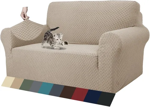 Vista 40 de ZNSAYOTX 1 Funda de silla Jacquard para sala de estar, funda de silla de alta elasticidad con brazos, antideslizante, apta para mascotas, funda