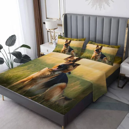 Vista 34 de Juego de sábanas tamaño individual: sábanas y fundas de almohada, sábanas y fundas de almohada, microfibra suave y bolsillo profundo y patrón sin