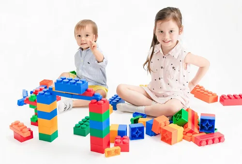 Vista 6 de UNiPLAY Mix Soft Building Blocks - Juego de 60 piezas para el aprendizaje temprano del bebé, el desarrollo cognitivo y el juego creativo de niños