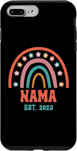 Vista 12 de iPhone 12 mini Retro Nama Groovy Grandma Est. 2023 Rainbow Boho Style Case