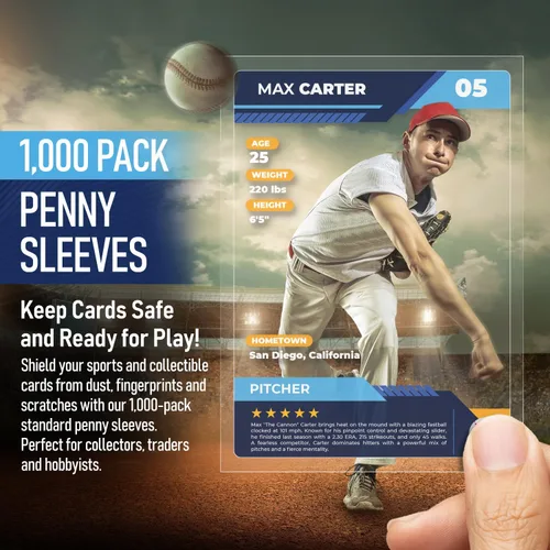 Vista 2 de Fundas de centavo prémium para tarjetas de intercambio, fundas suaves para tarjetas de béisbol, funda de plástico ultra transparente para tarjetas