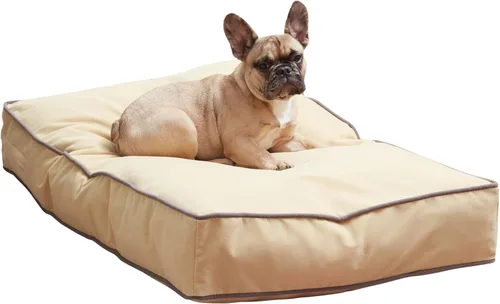 Vista 23 de South Pine Porch Buddy - Cama rectangular reversible de microfibra para perro con funda extraíble, lavable a máquina, cacao, extra pequeña
