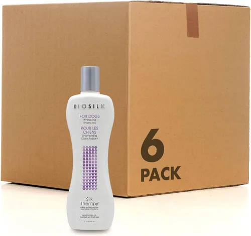 Vista 7 de BioSilk Silk Therapy - Champú blanqueador para perros – Champú de aseo e iluminador seguro para mascotas para un pelaje blanco brillante – Lavado