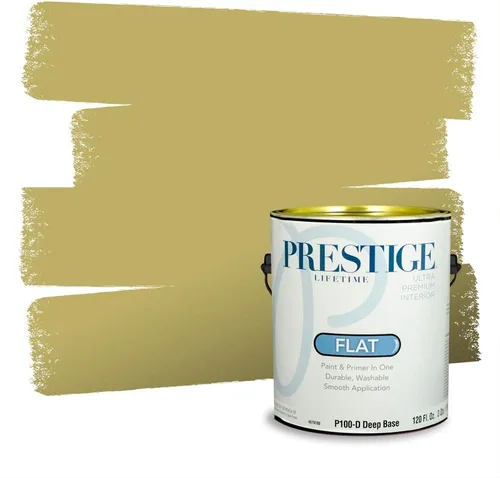 Vista 110 de Prestige Paints - Pintura exterior e imprimación en uno, 1 galón, plano, compatibilidad comparable con el color menta «Whipped Mint» de Behr