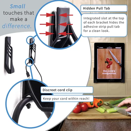 Vista 2 de Dockem Koala - Soporte de pared para tableta: base de pared adhesiva universal sin daños para iPads, iPad Airs, Galaxy Tabs y otras tabletas