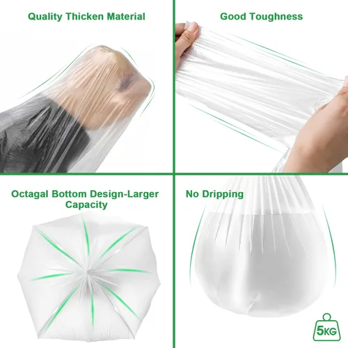 Vista 2 de Bolsas de basura pequeñas 100 unidades, bolsas de basura Waikas para baño, auto, mini cesto de basura, bolsa de plástico para dormitorio, sala