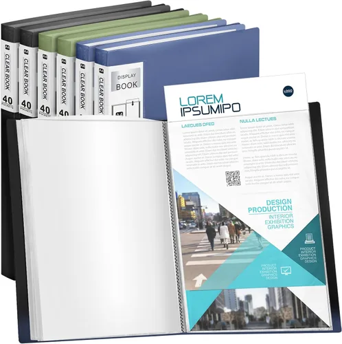 Vista 17 de Marspark - Carpeta de 4 piezas con fundas de plástico grande de 8.5" x 11", libro de presentación de 40 bolsillos con 80 páginas, carpeta