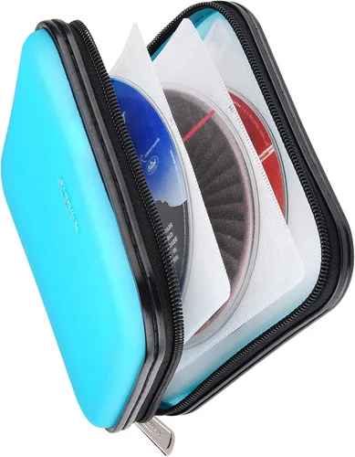 Vista 16 de Cartera de CD DVD, Capacidad de 32 Unidades, Resistente, Funda para Discos de DVD/CD para Coche, Disco de Almacenamiento Portátil para DVD/VCD