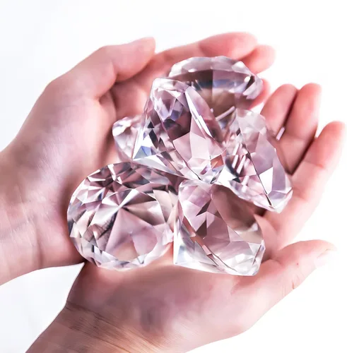 Paquete de 6 joyas de cristal transparente con diamantes para decoración del hogar, decoración de mesa de boda, pisapapeles de vidrio de 1.969 in (2