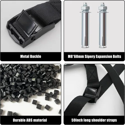 Vista 2 de Soporte para tanque de propano, soporte para cilindro de gas, soporte de pared de cilindro, soporte de cilindro de gas ABS con tornillos y cadena