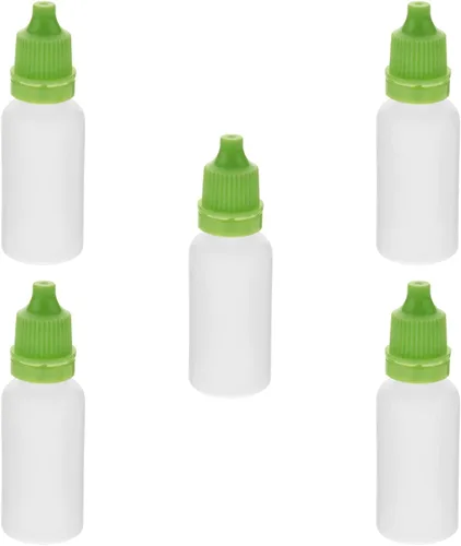 Othmro Botellas cuentagotas de plástico de ojo de laboratorio de polietileno de 0.5 onzas, 10 piezas, gotero líquido exprimible de 0.0 fl oz, boca